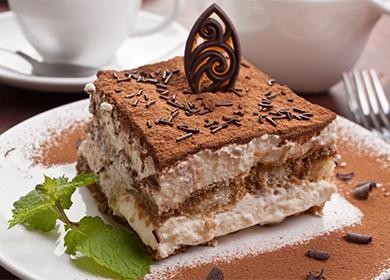 Kuhanje torte Tiramisu kod kuće: sa Savoyardi kolačićima i običnim biskvitom