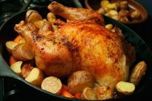 Oven baked turkey with potatoes