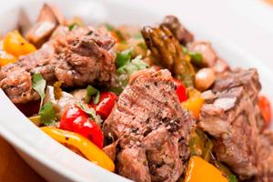 Tasty lamb with vegetables