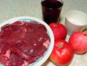 Products for cooking liver in wine