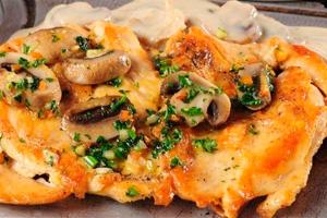 Baked Chicken with Cheese and Mushrooms and Chives