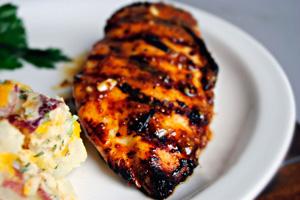 Grilled chicken with a delicious crust