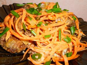 Korean carrot liver salad