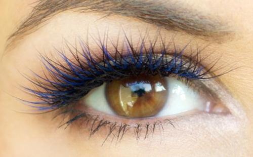 Blue eyelashes