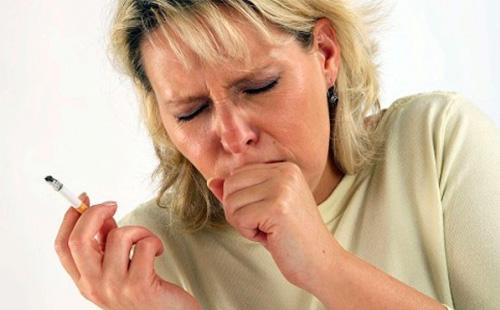 Woman smoker cough