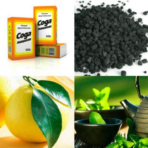 Aceite de árbol de té activado con carbón de soda, limón y carbón