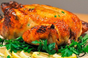 Poulet au four avec citron et persil