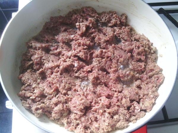 Minced meat in a plate