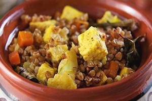 Even a child will eat boiled vegetables with porridge