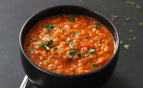 Receta de gachas de lentejas  cómo cocinar platos de lentejas rojas y verdes