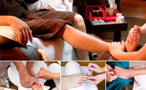 Stages of male pedicure