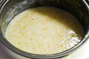 Delicadas gachas de leche en un recipiente multicocina