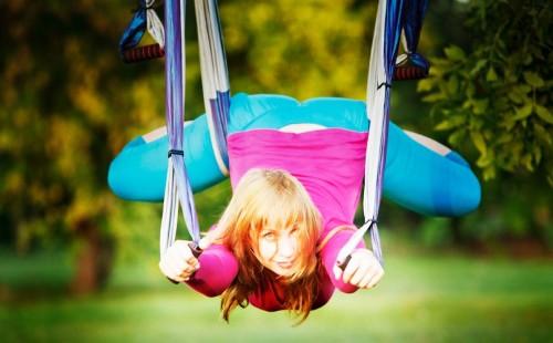 Hammock for yoga in the country