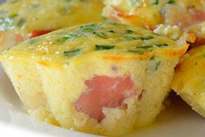 Baked omelet in forms