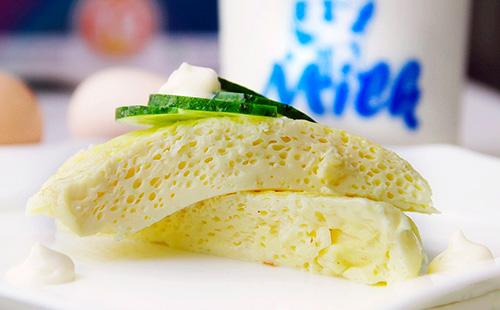 Steam omelet recipe  how to cook fried eggs in a water bath, photo