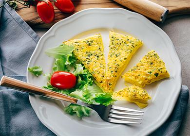 Omelet on a white plate