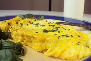 Steamed omelet with cheese