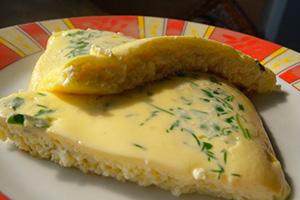 Omelette sucrée au fromage cottage