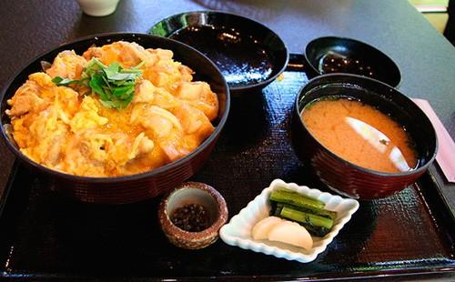 Tortilla de oyacodon japonés con arroz y pollo
