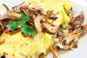 Classic omelet with mushrooms