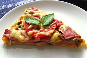 Omelet with mushrooms and ham