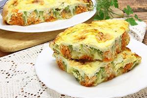 Omelet with zucchini and cabbage