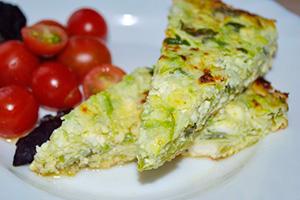 Omelet with zucchini and cottage cheese