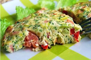 Omelet with frozen vegetables