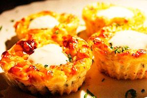Curd muffins with cheese and herbs
