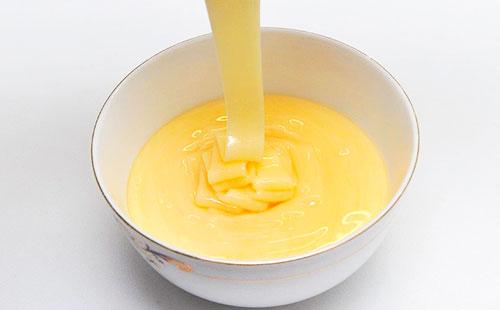 Condensed milk in a plate