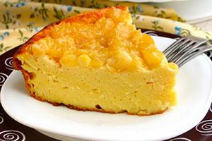 Cottage cheese casserole with pears