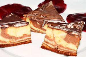 Cottage cheese casserole with chocolate