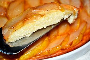 Curd souffle with pears