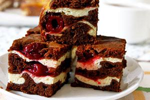 Brownie with cherry