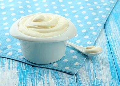 Sour cream in a bowl