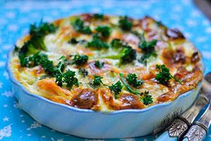 Fish casserole with mushrooms