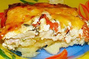 Fish casserole with potatoes