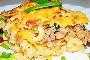 Pasta casserole with minced meat