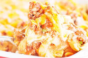 Pasta casserole with minced meat