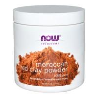 Moroccan red clay in a white jar