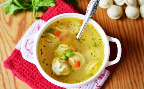 Soup with dumplings and potatoes  cook step by step