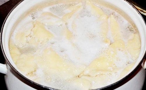 Dumplings in boiling water