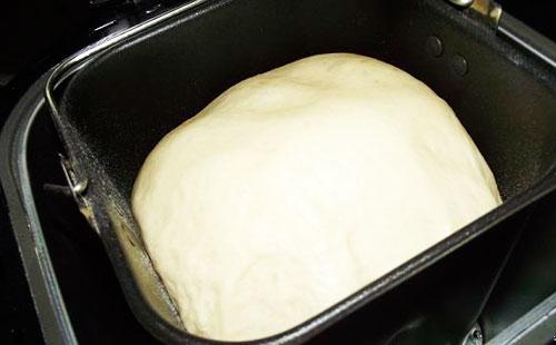 Kneading the dough in the bread maker