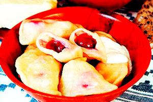Dumplings with cherry filling
