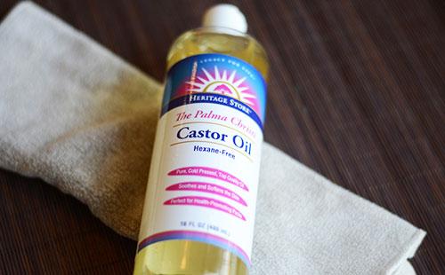 Castor oil in a bottle