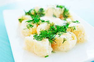 Lazy dumplings with dill