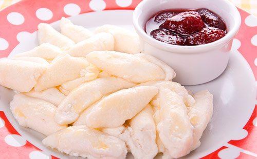 Lazy dumplings with cottage cheese and jam