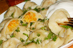 Dumplings with fresh cabbage