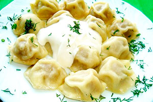 Dumplings with radish and cabbage
