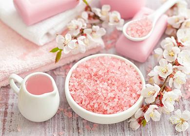 Sal cosmética rosa